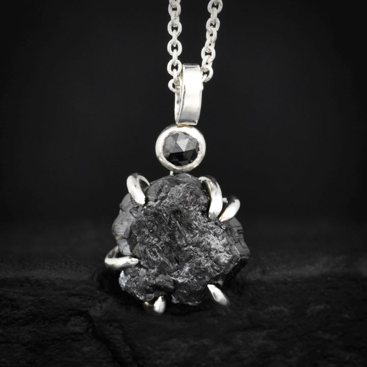 Rustic Raw Black Diamond Necklace