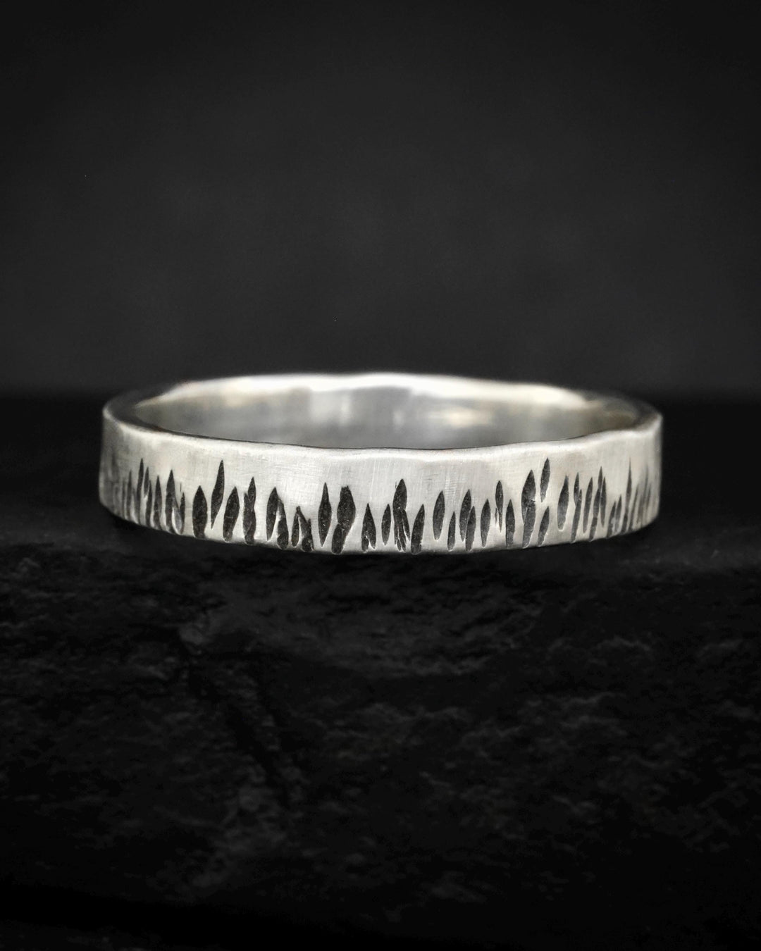 Textured Slim Flame Band