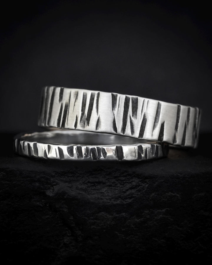 Hammered Slim Striped Band. Rustic Organic Unique Alternative Hammered Textured Wide Wedding Statement Band Ring