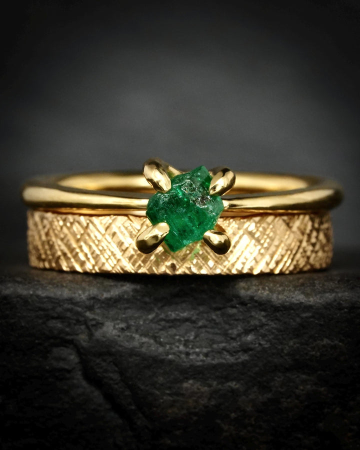 Textured Gold Wedding Band Ring