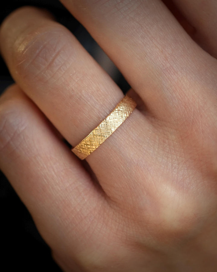 Patterned Wedding Band Ring