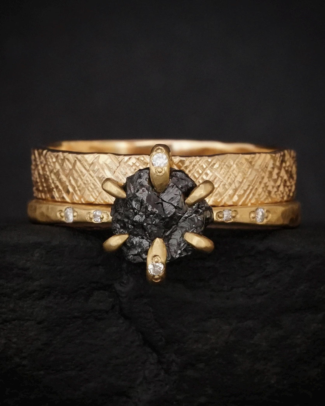 Textured Gold Wedding Band Ring