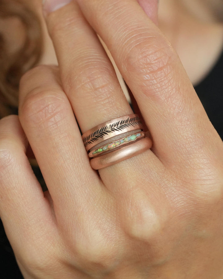 Matching 14k Gold Wedding Band Set