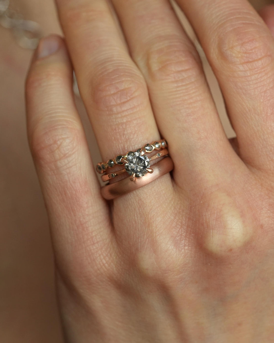 Matching 14k Gold Wedding Band Set