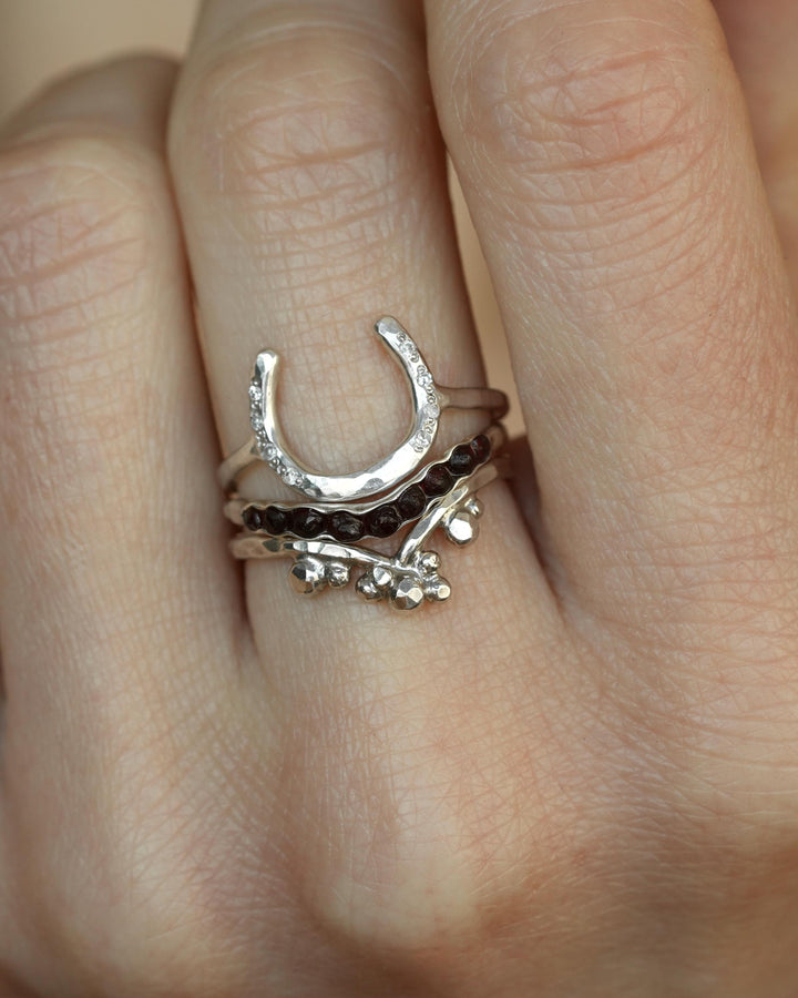 Hammered Gold Bubble Wave Ring