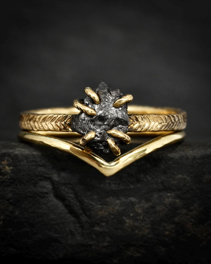 Hammered Rustic Gold Wave Ring