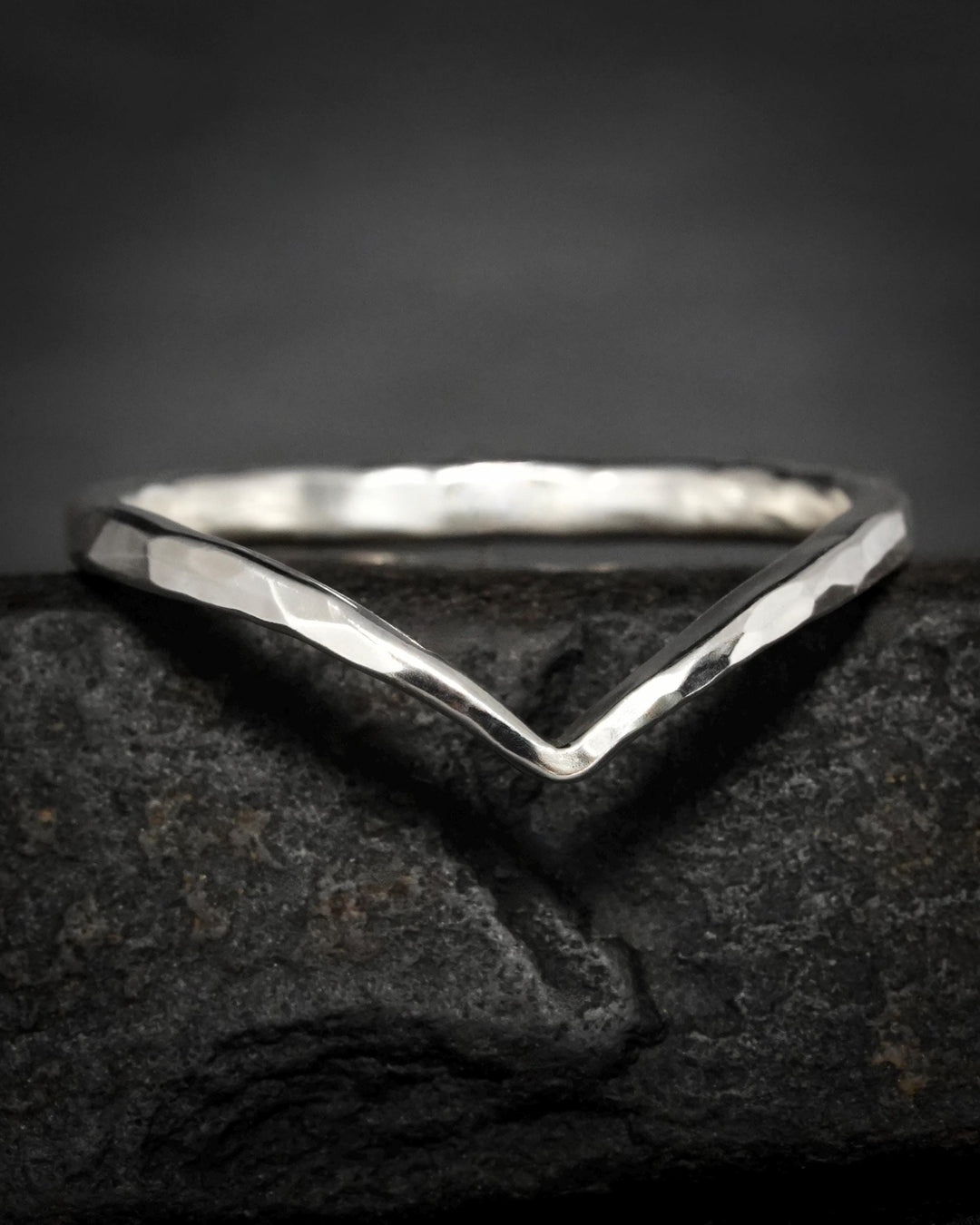 Hammered Silver Wave Ring