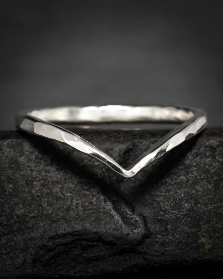Hammered Silver Wave Ring