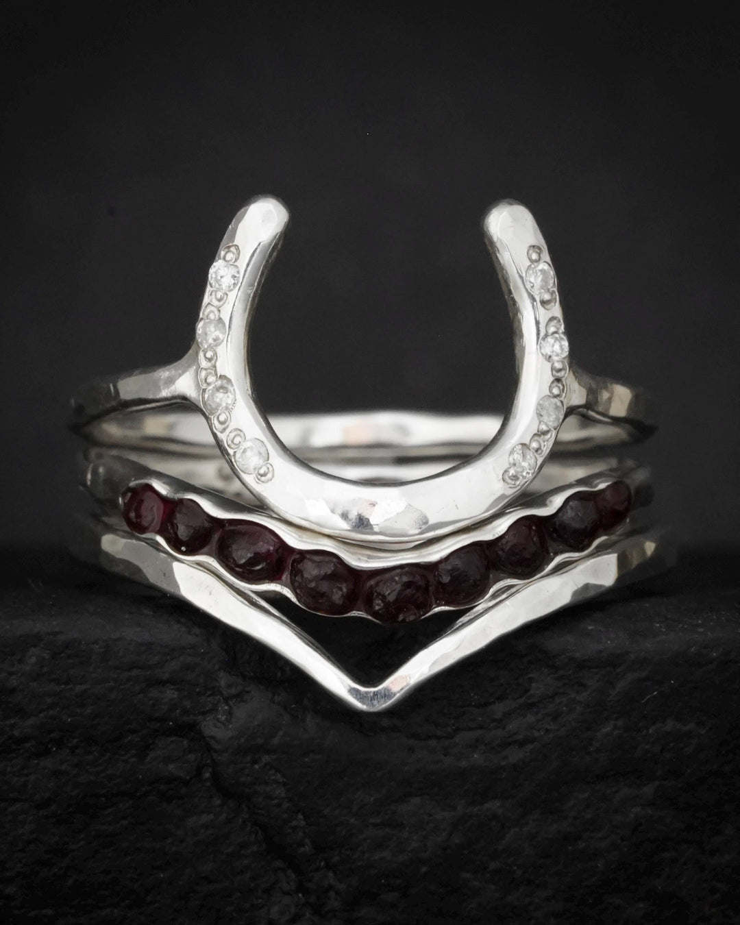 Hammered Silver Wave Ring