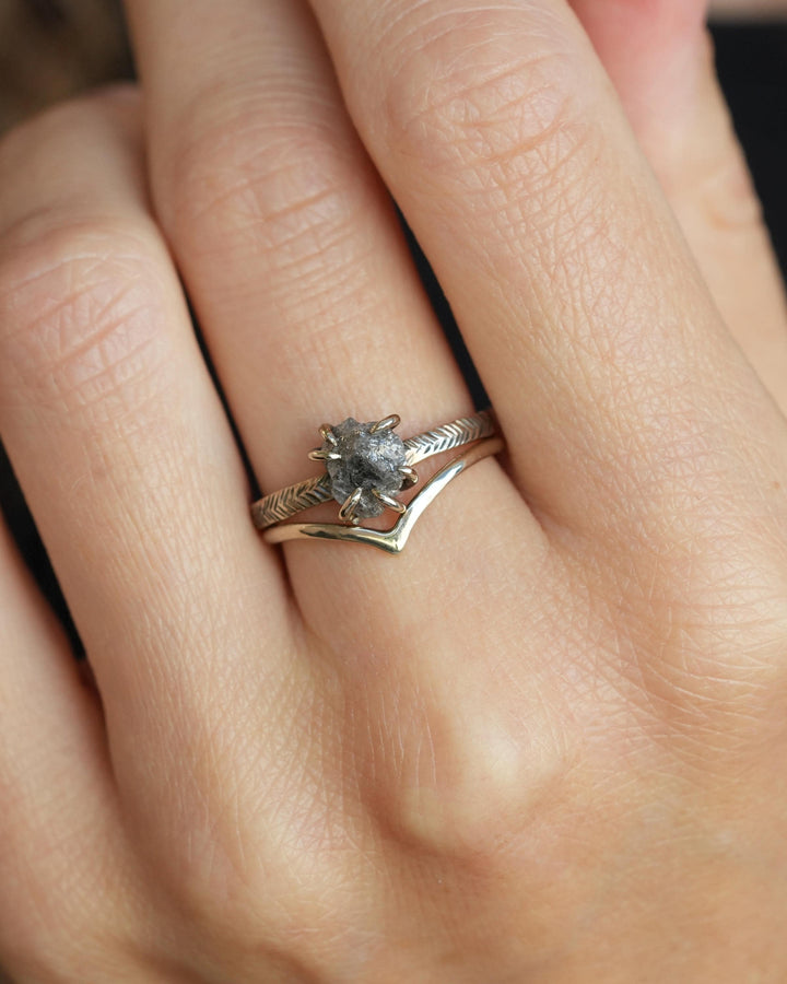 Hammered Rustic Gold Wave Ring
