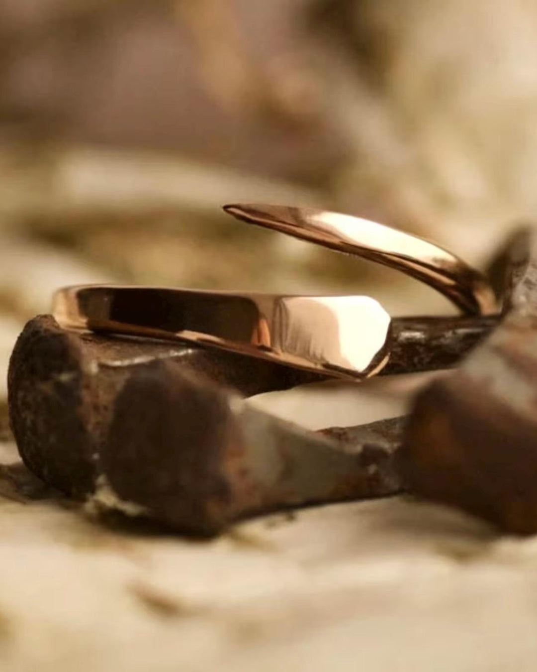 Adjustable Horseshoe Nail Ring