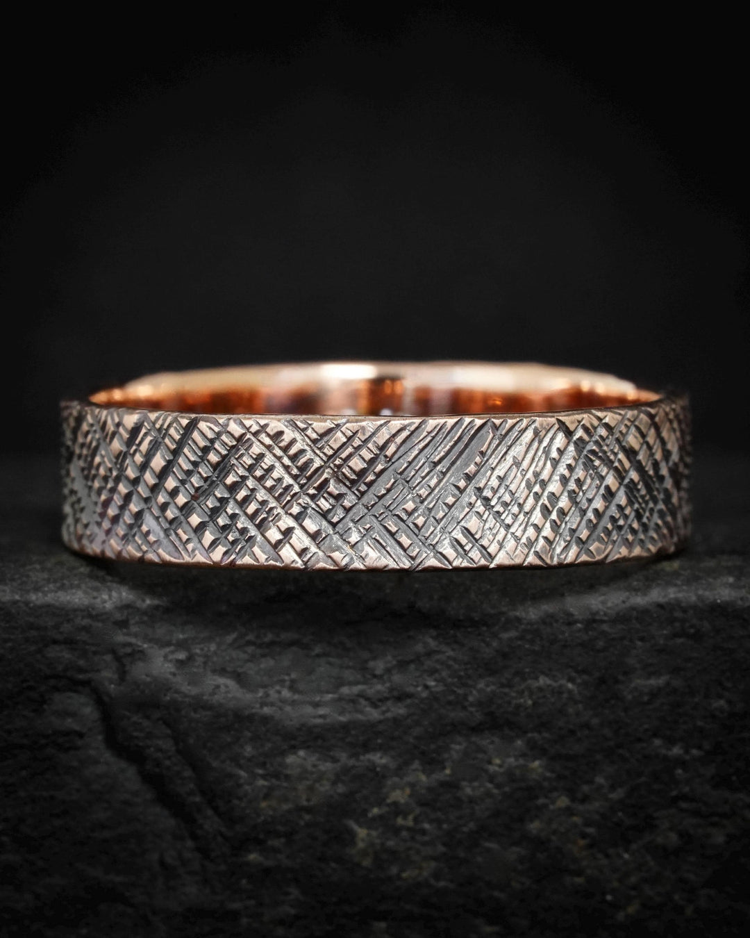 Textured Gold Wedding Band Ring