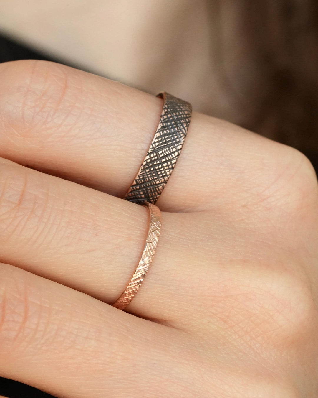 Textured Gold Wedding Band Ring