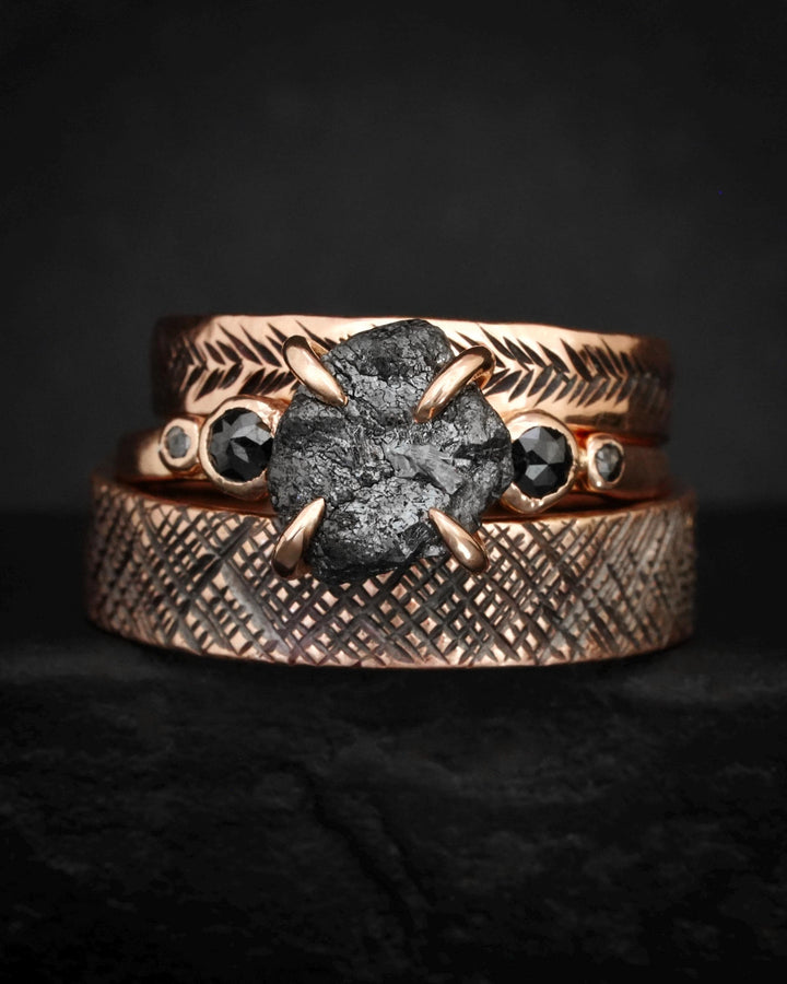 Textured Gold Wedding Band Ring