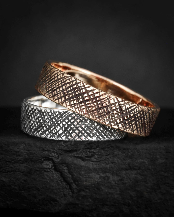 Textured Gold Wedding Band Ring