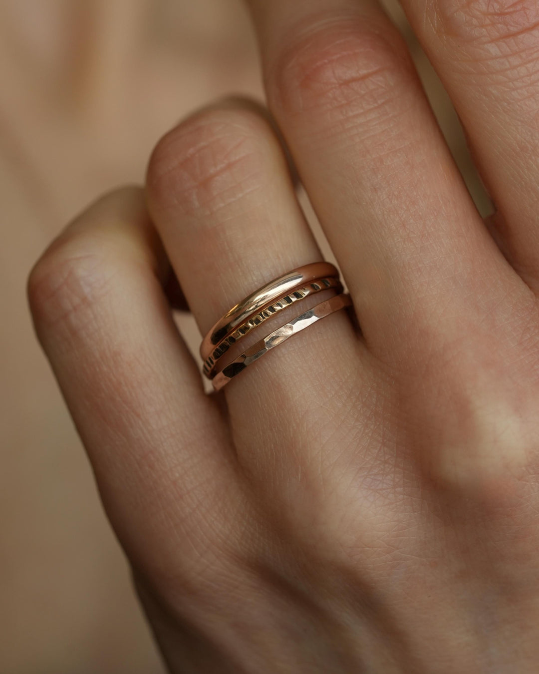 Solid Gold Stacking Ring Set