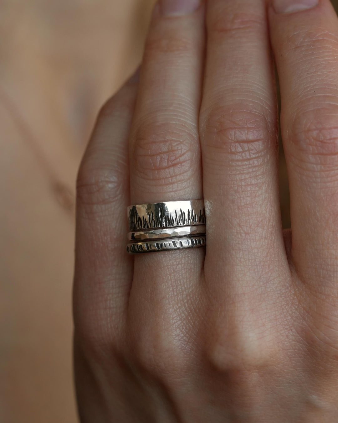 Textured Everyday Stacking Ring Set