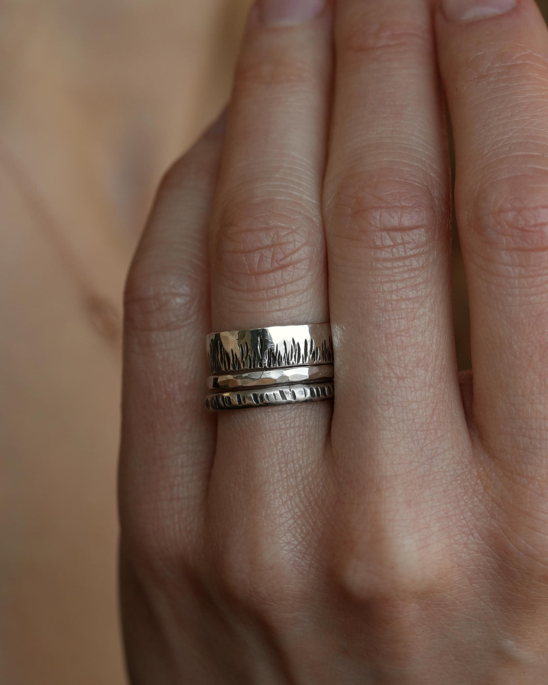 Textured Everyday Stacking Ring Set