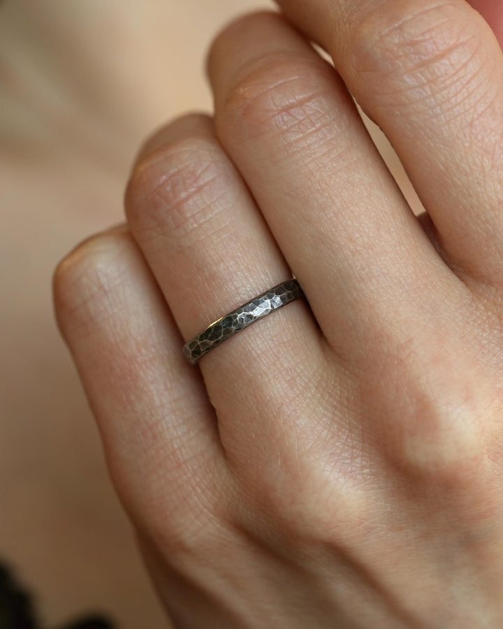 Rustic Silver Stacking Ring Set