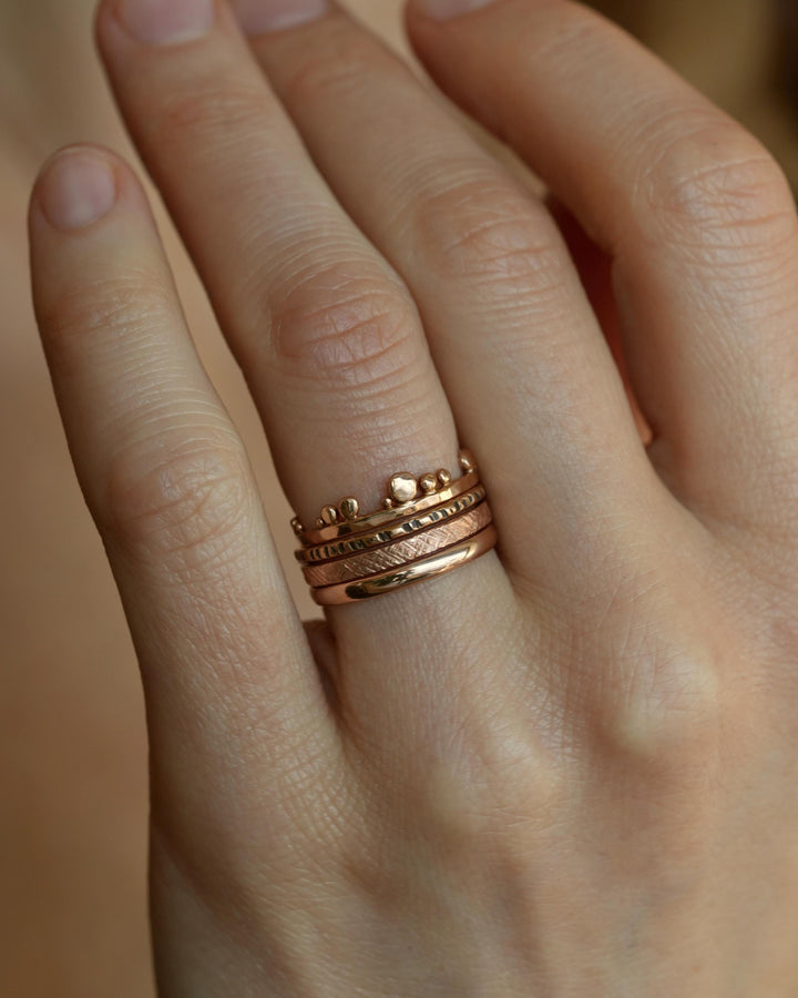 Solid Rose Gold Ring Stack