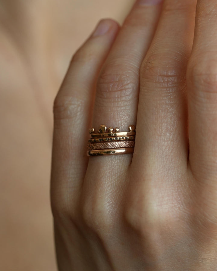 Solid Rose Gold Ring Stack