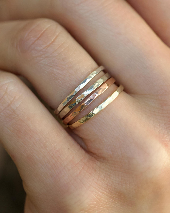 1.5mm Slim Hammered Everyday Ring