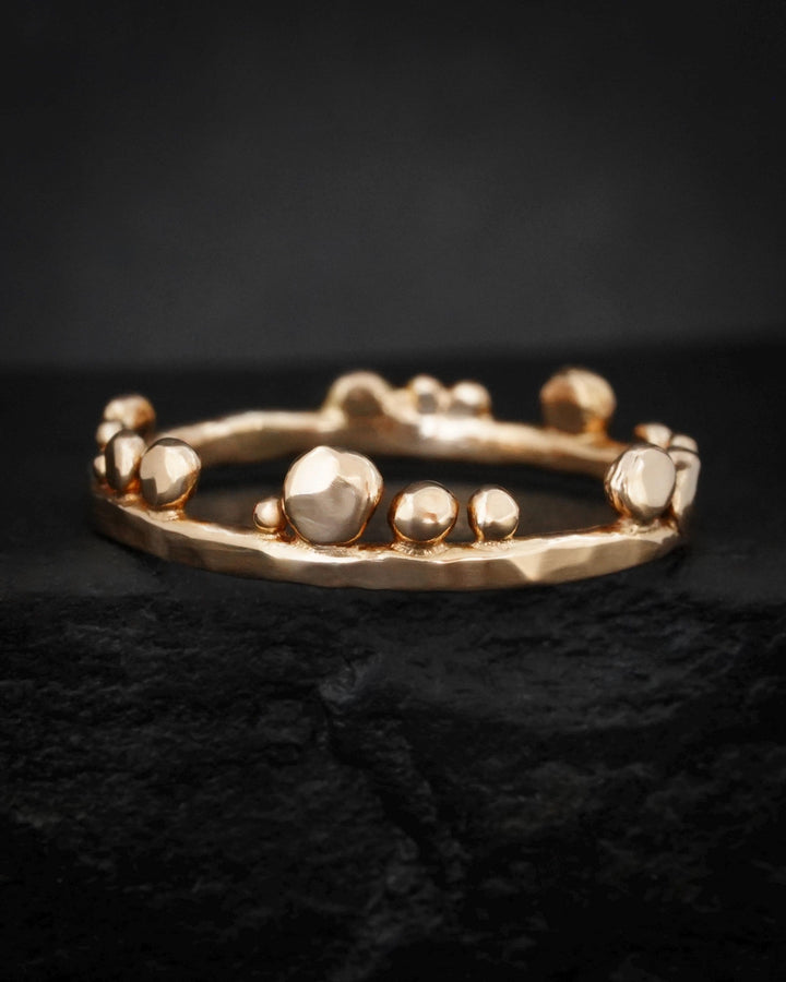 Hammered Crystal Bubble Band Ring