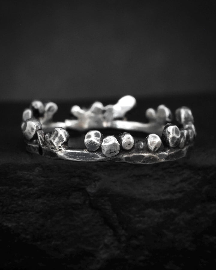 Hammered Crystal Bubble Band Ring