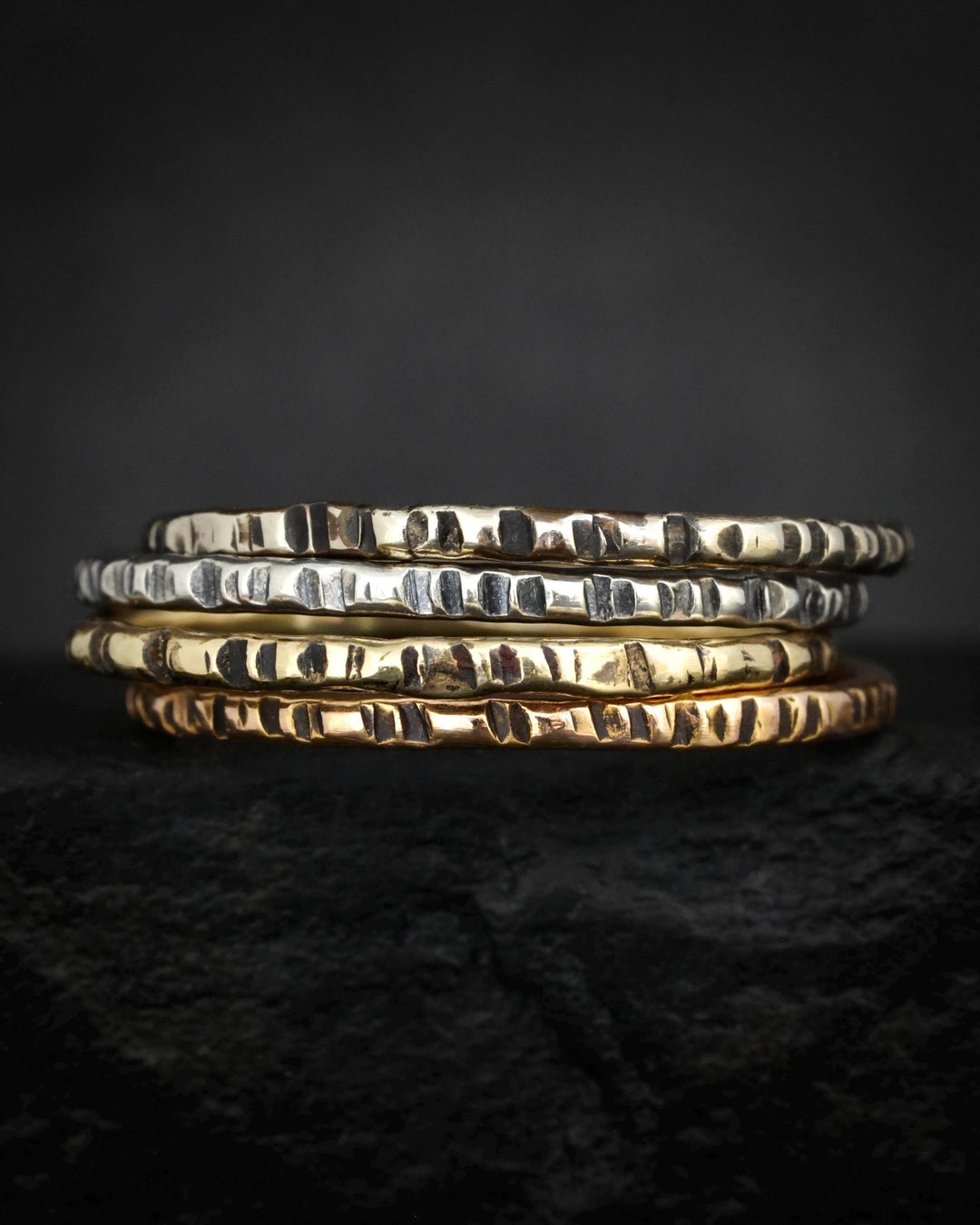 1.3mm Skinny Striped Stacking Band