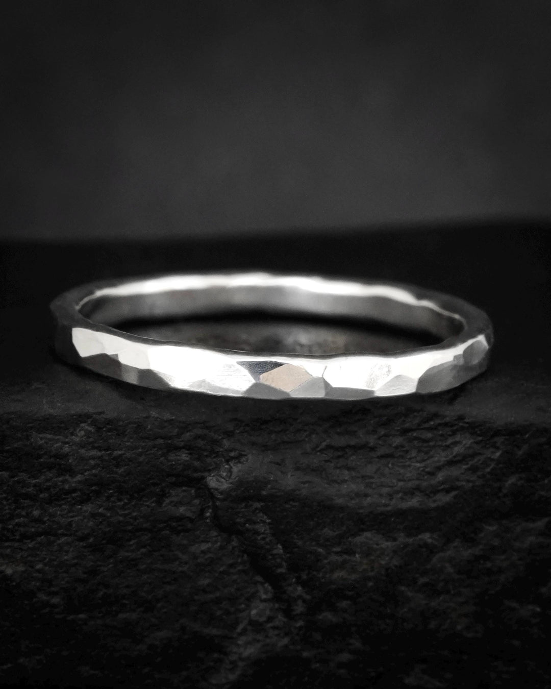 2mm Hammer Textured Band Ring