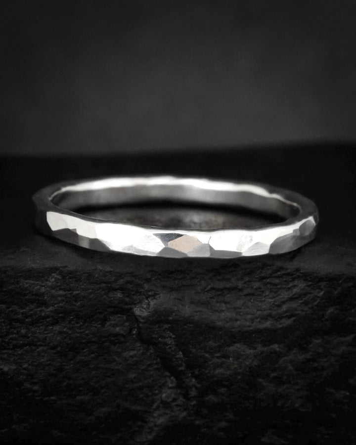 2mm Hammer Textured Band Ring