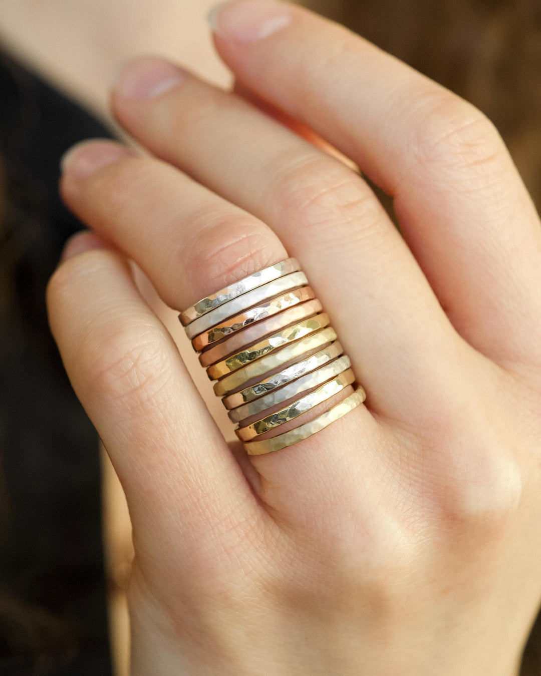 2mm Hammer Textured Band Ring
