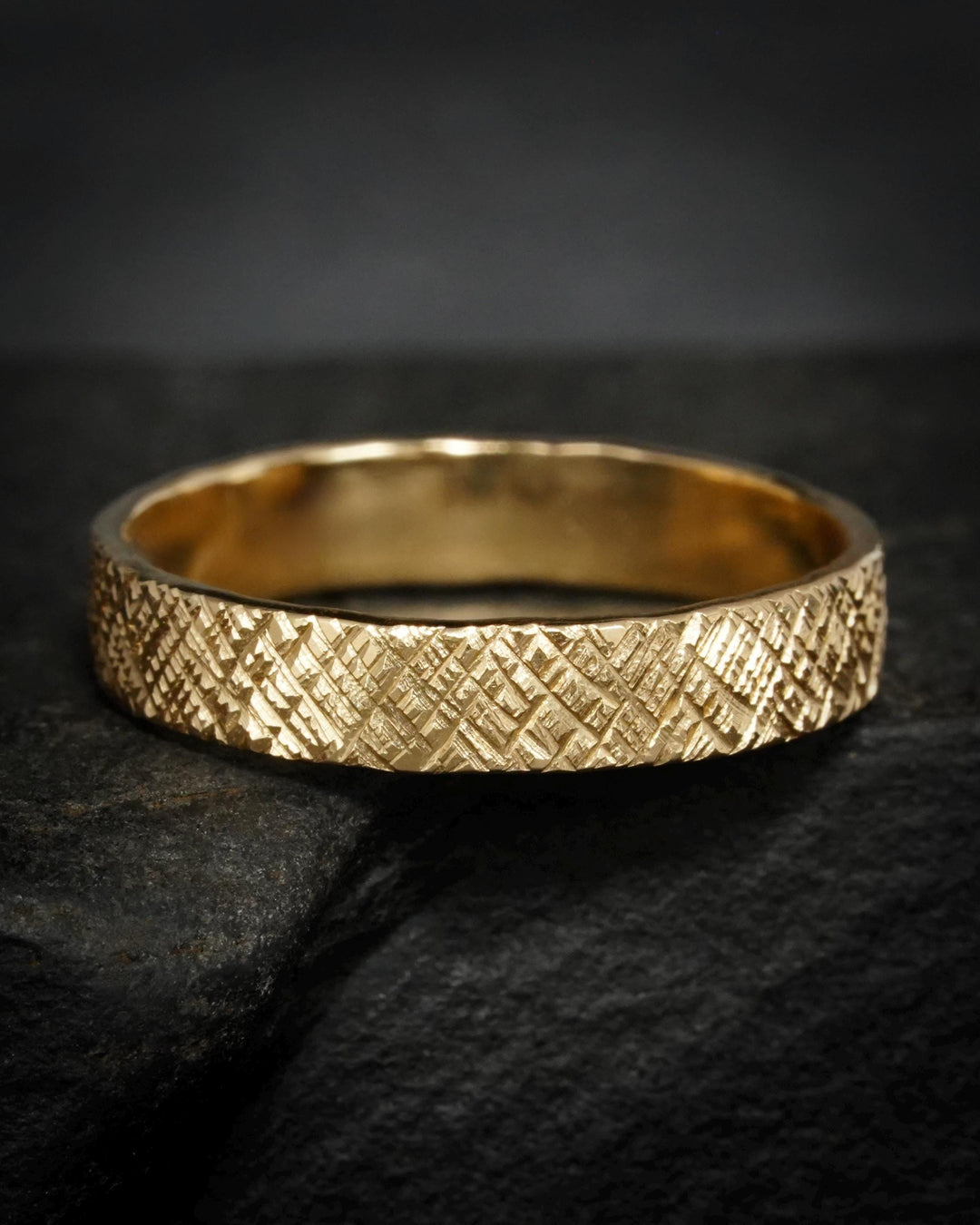 Criss-Cross Textured Band Rings