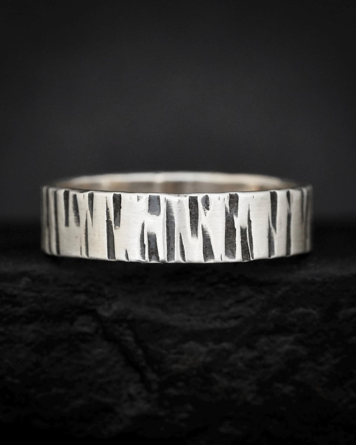 Hammered Birch Tree Band Ring
