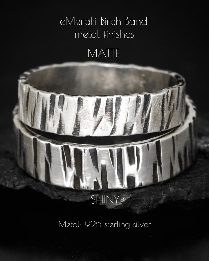 Hammered Birch Tree Band Ring