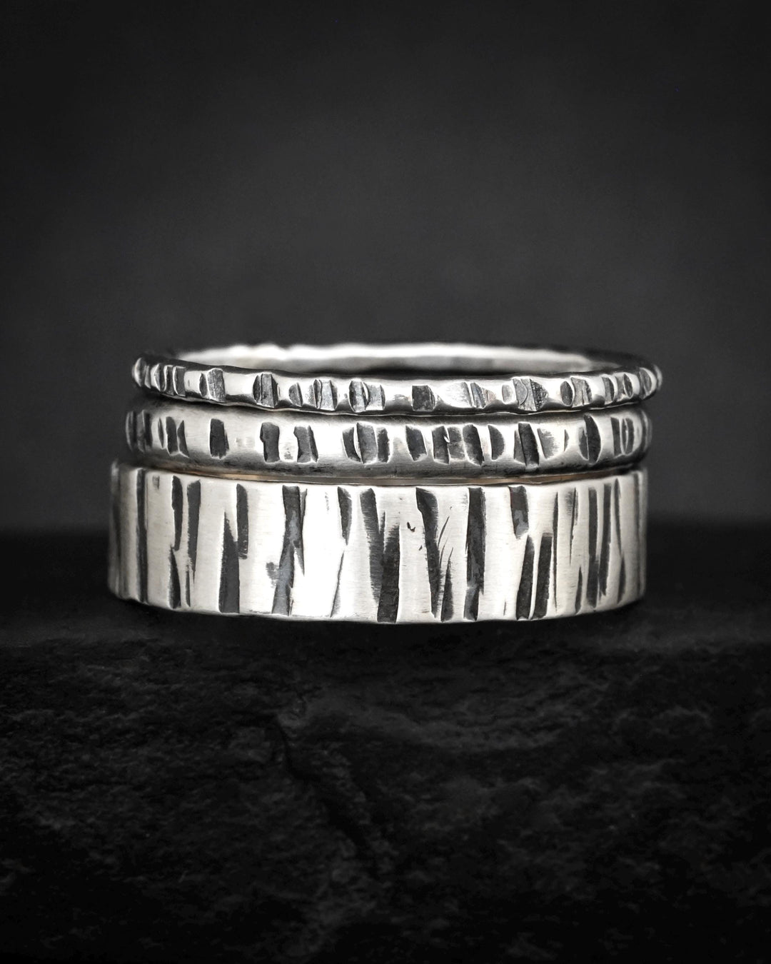 Hammered Birch Tree Band Ring