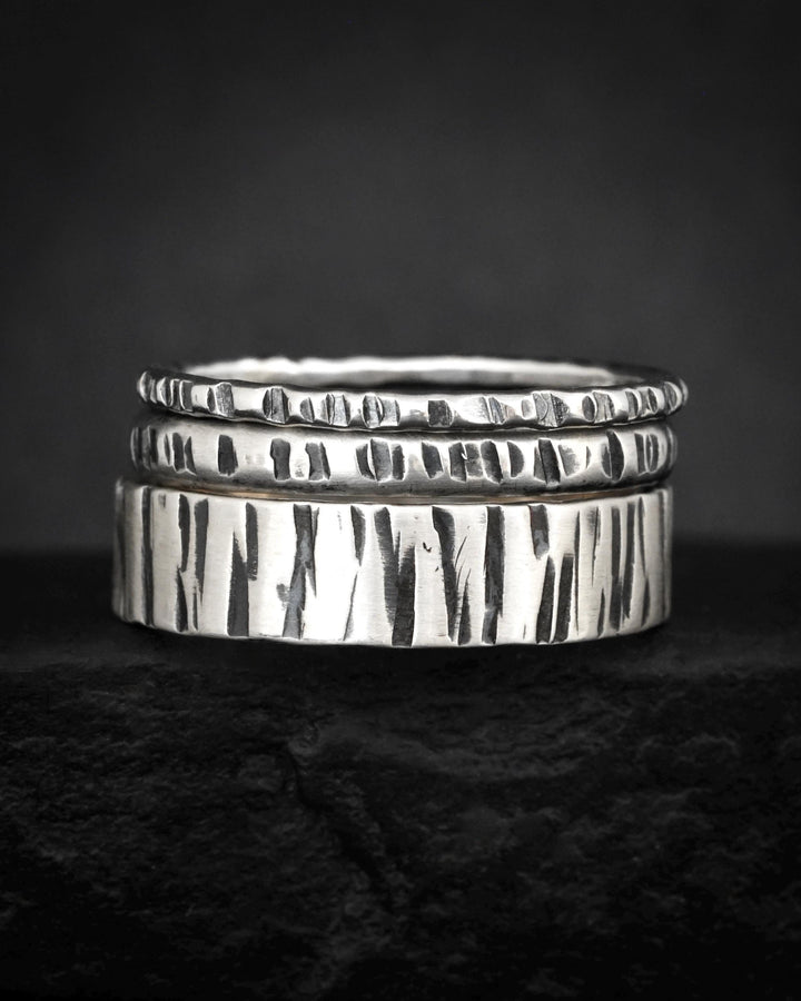 Hammered Birch Tree Band Ring