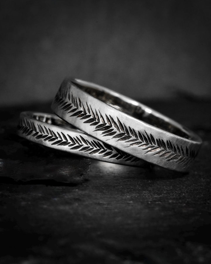 Single White Gold Band or SET of 2