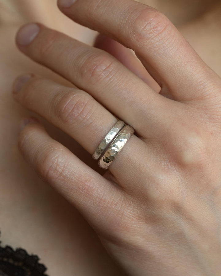 SET of 2 Hammered Rings