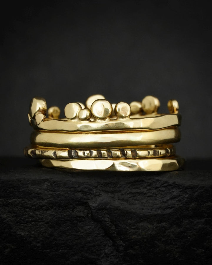 Set of 4 Textured Rings
