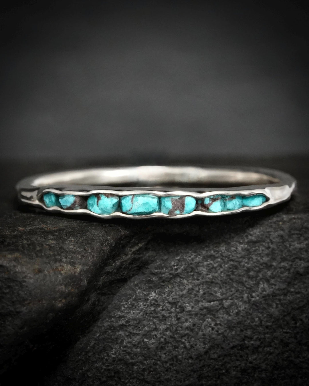 Skinny Raw Turquoise Band Ring