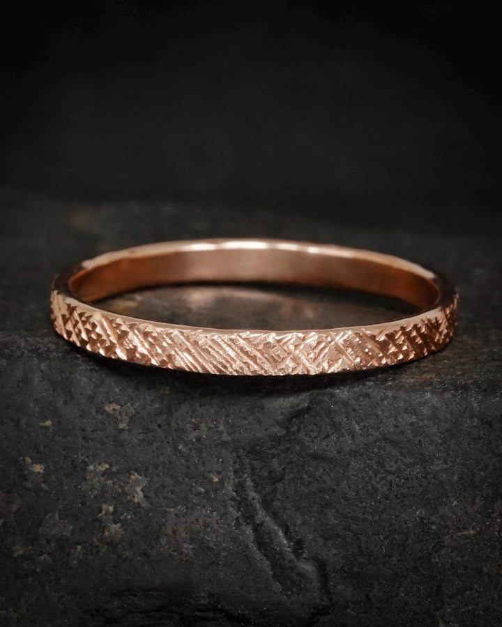 Textured Gold Wedding Band Ring