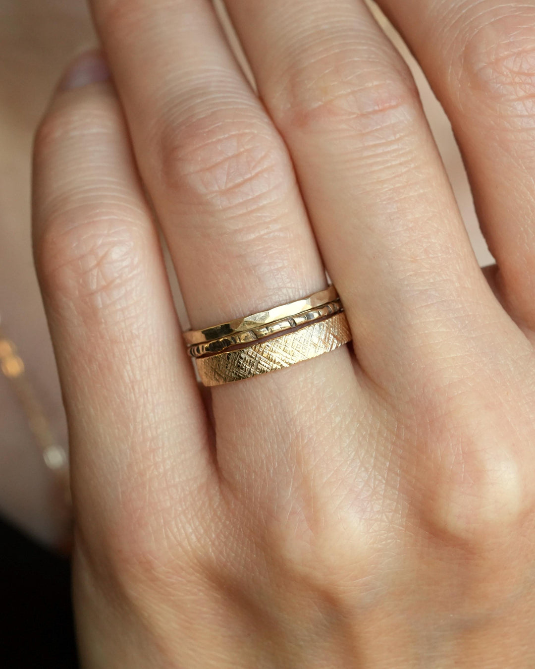 Textured Gold Wedding Band Ring
