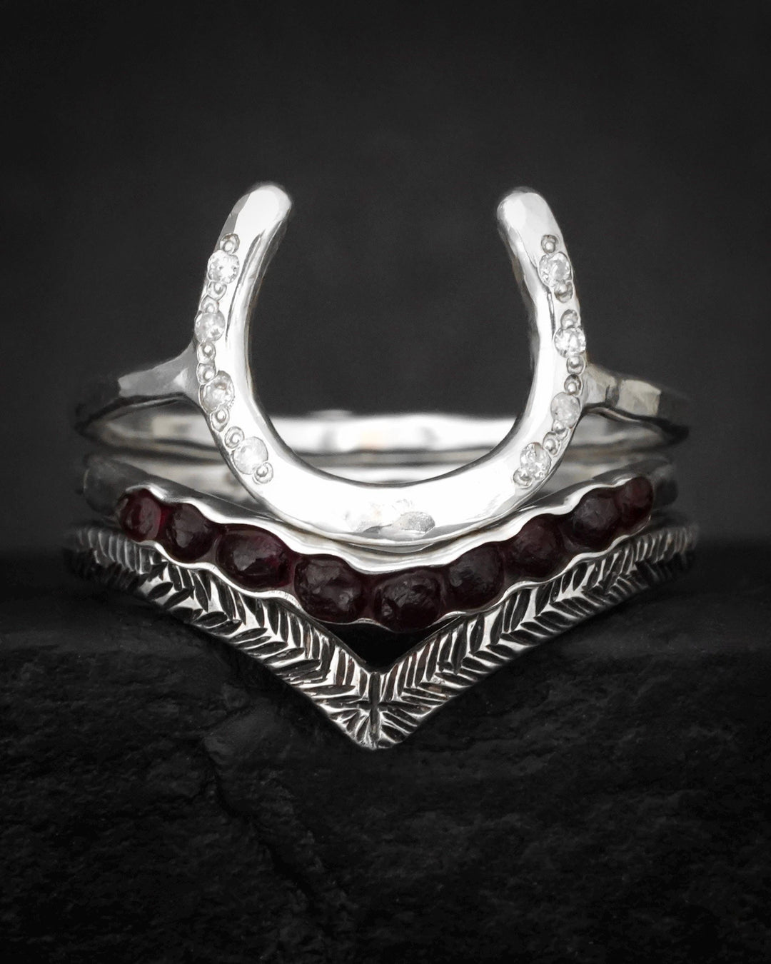 Feather Textured Wave Ring
