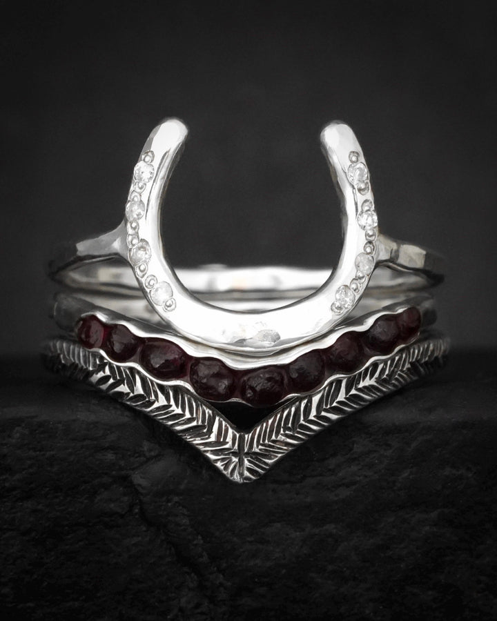 Feather Textured Wave Ring