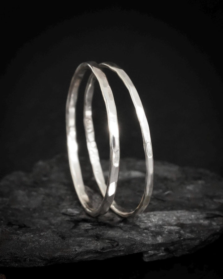 1mm Extra Slim Hammered Ring