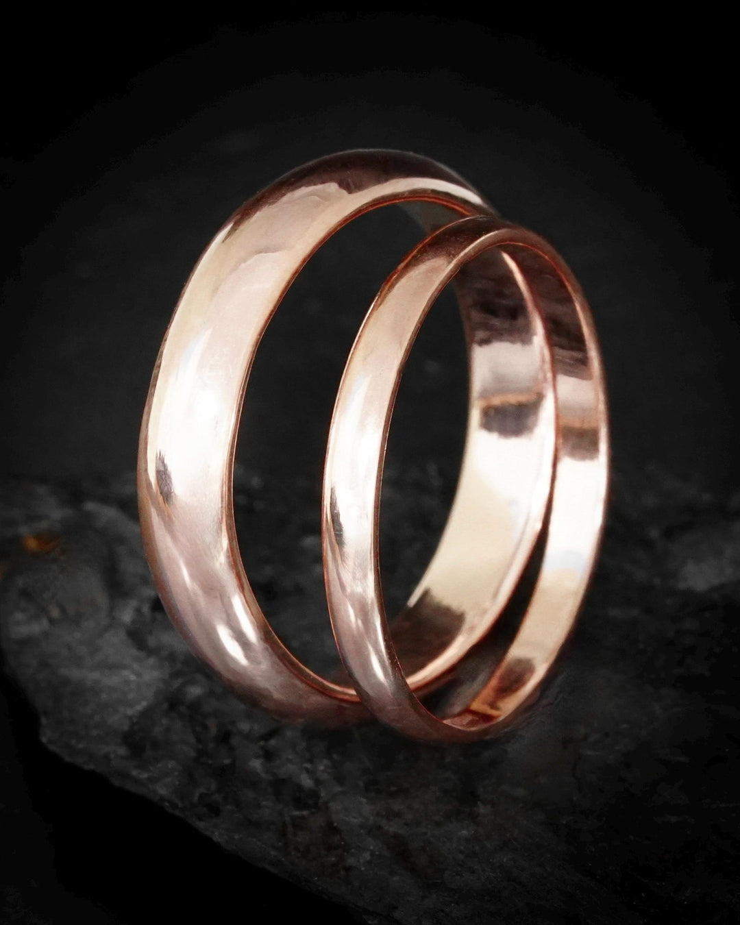 Matching 14k Gold Wedding Band Set