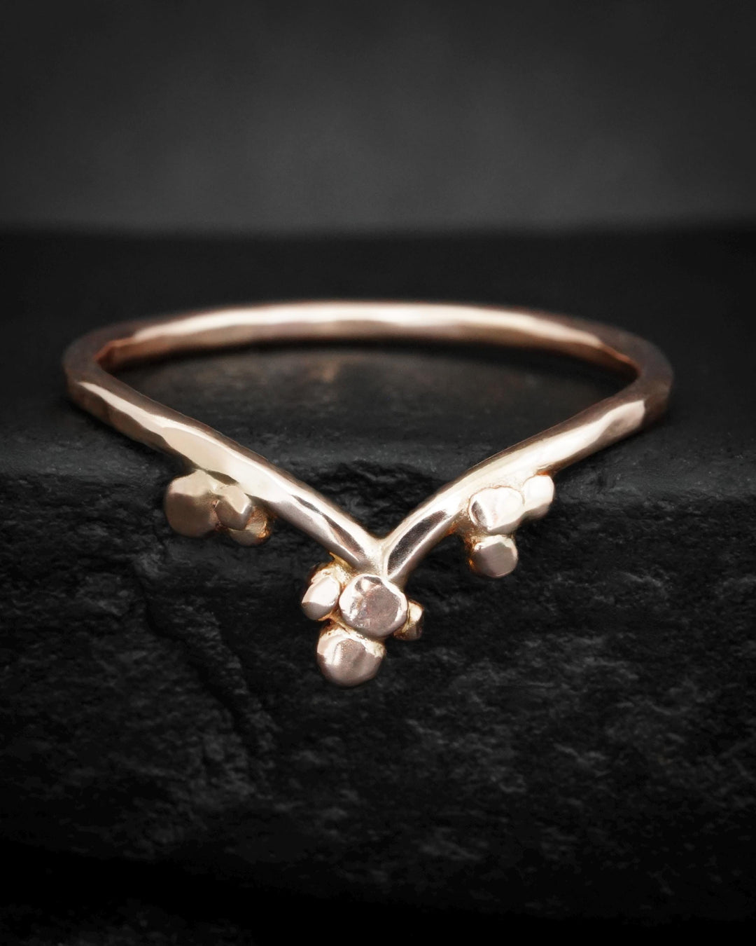 Hammered Gold Bubble Wave Ring