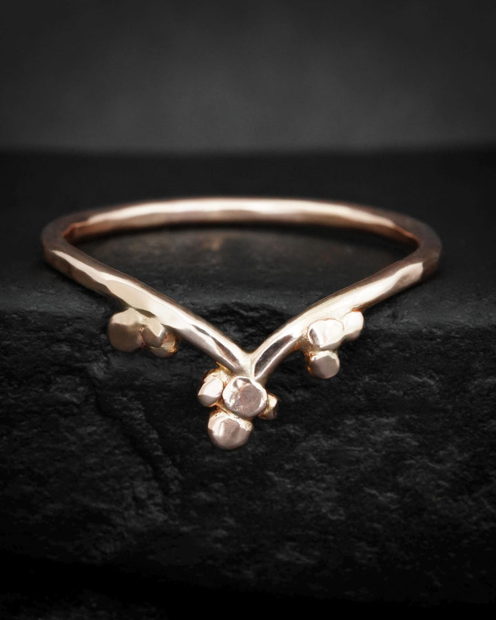 Hammered Gold Bubble Wave Ring