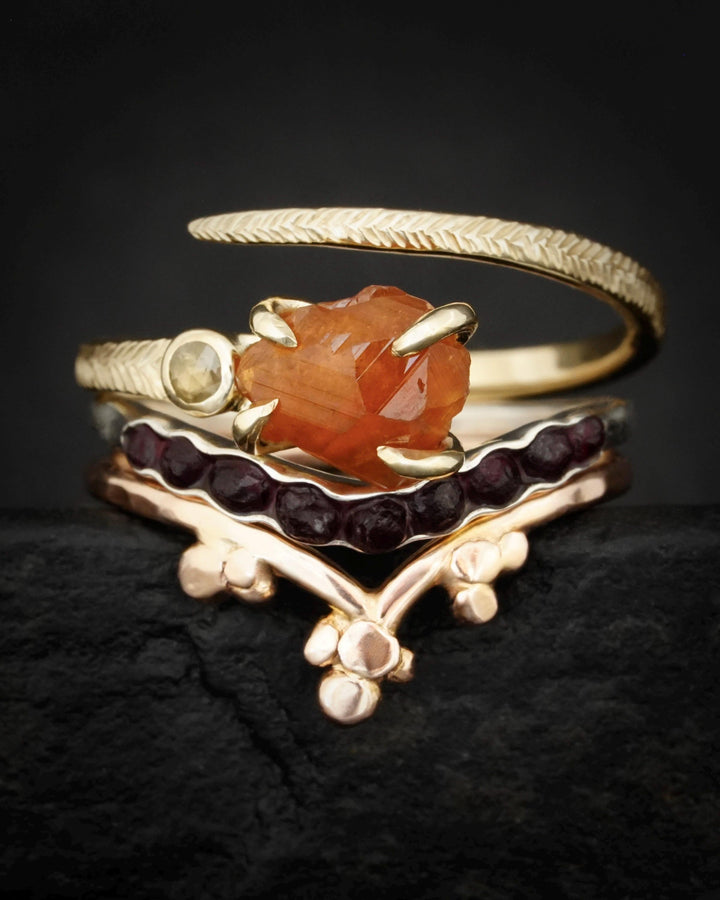Hammered Gold Bubble Wave Ring
